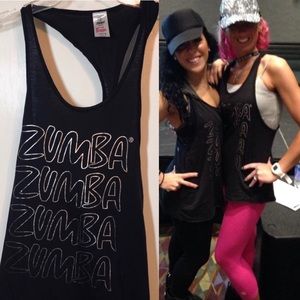Zumba(R) BLACK & SILVER Racerback Tank Top